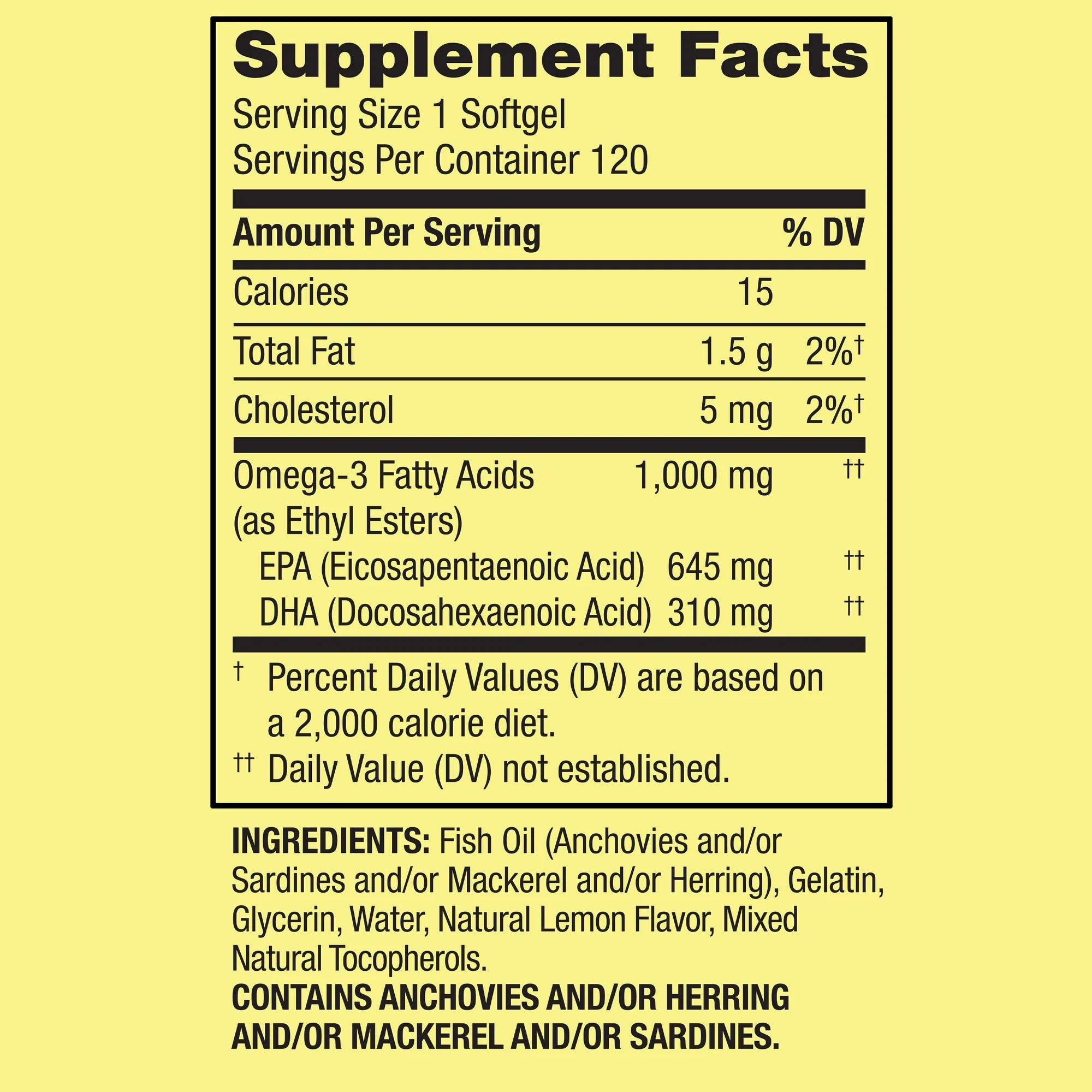 Omega-3 1000 mg, 120 cápsulas