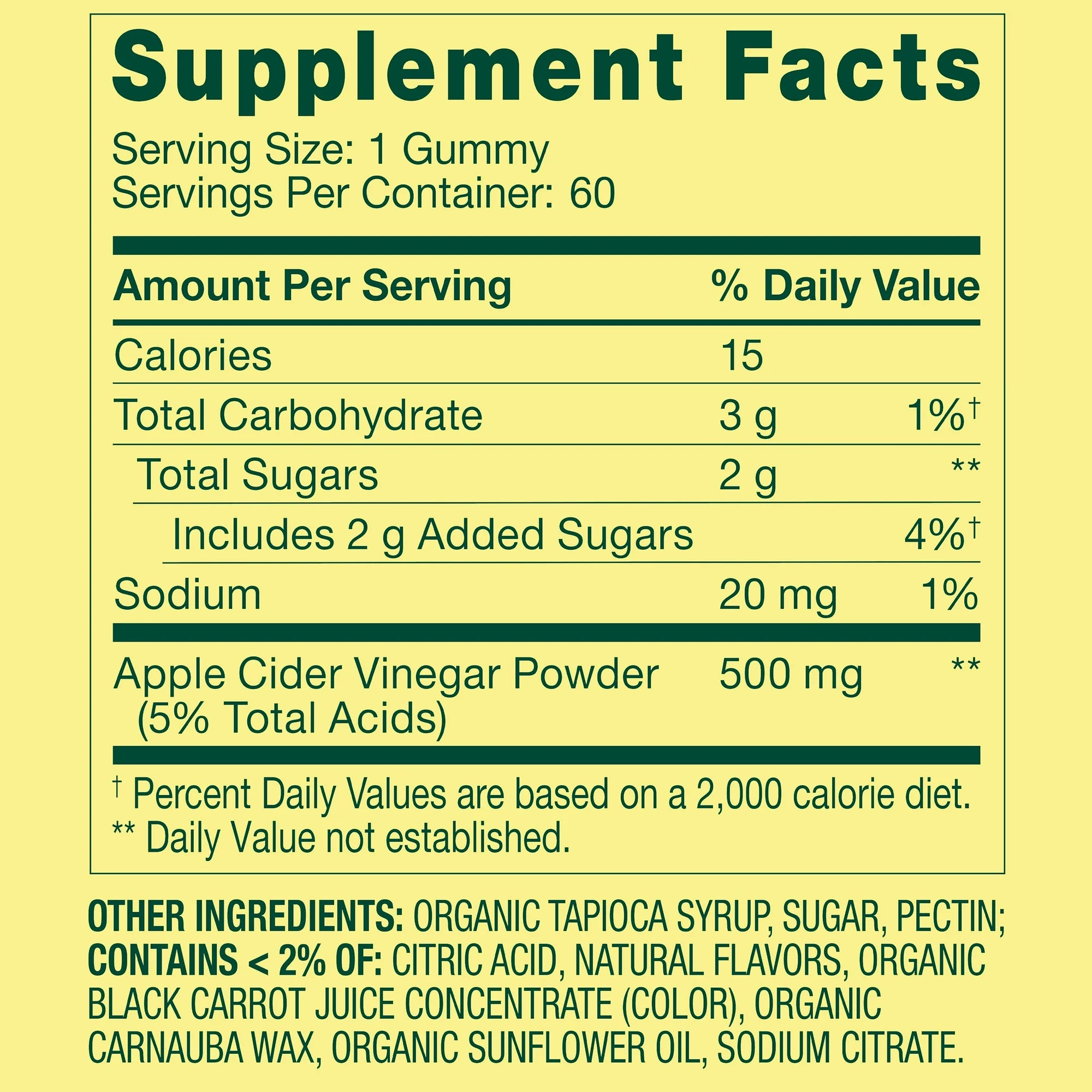 Vinagre de cidra de manzana 500mg - 60 gomitas