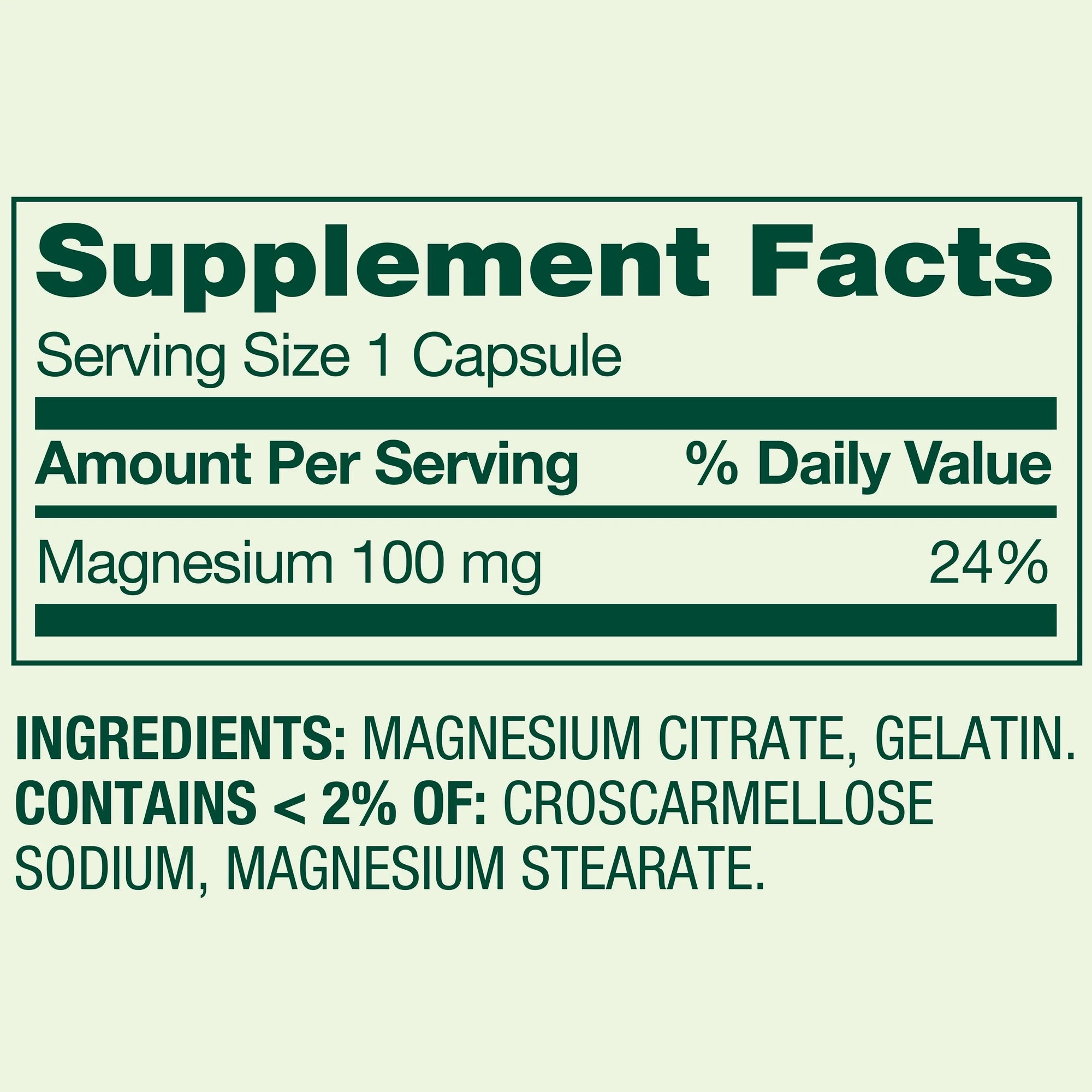Citrato de Magnesio 100mg - 100 cápsulas