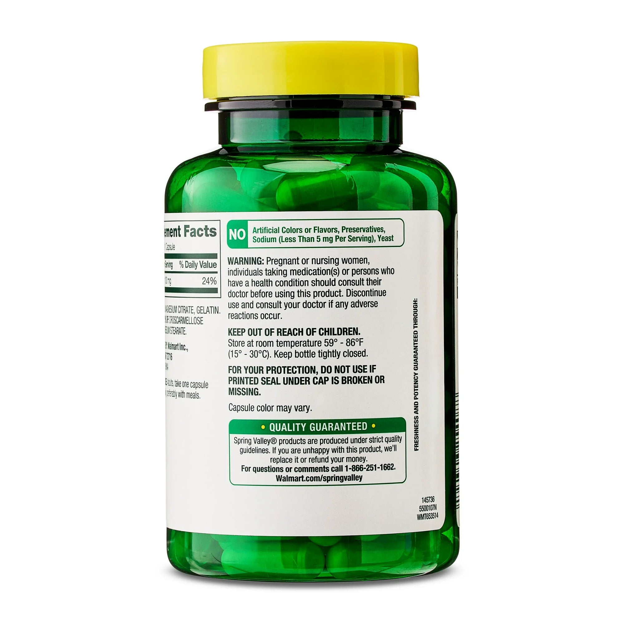 Citrato de Magnesio 100mg - 100 cápsulas