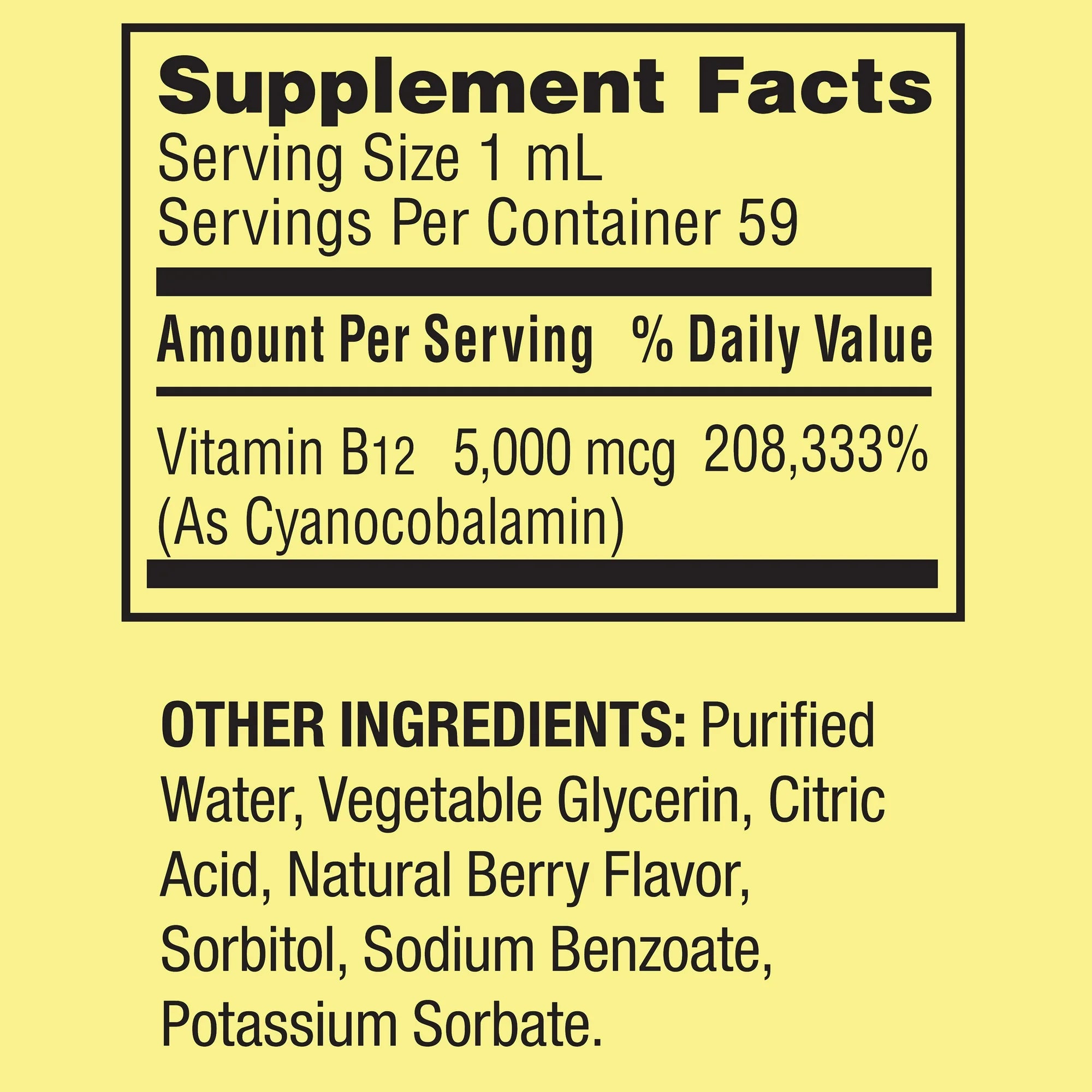 Vitamina B12 Líquido 5000 mcg - 59 dosis